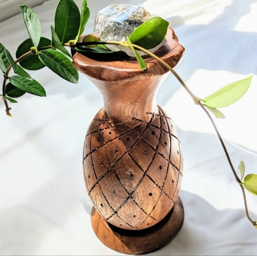VTG 60s Wood Pineapple Tiki Center Piece